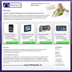 Landingspagina's mp4winkel.nl