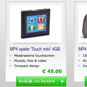 Landingspagina's mp4winkel.nl