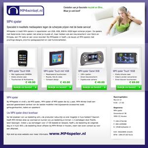 Landingspagina's mp4winkel.nl