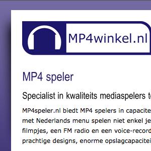 Landingspagina's mp4winkel.nl