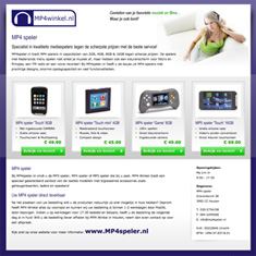 Landingspagina's mp4winkel.nl