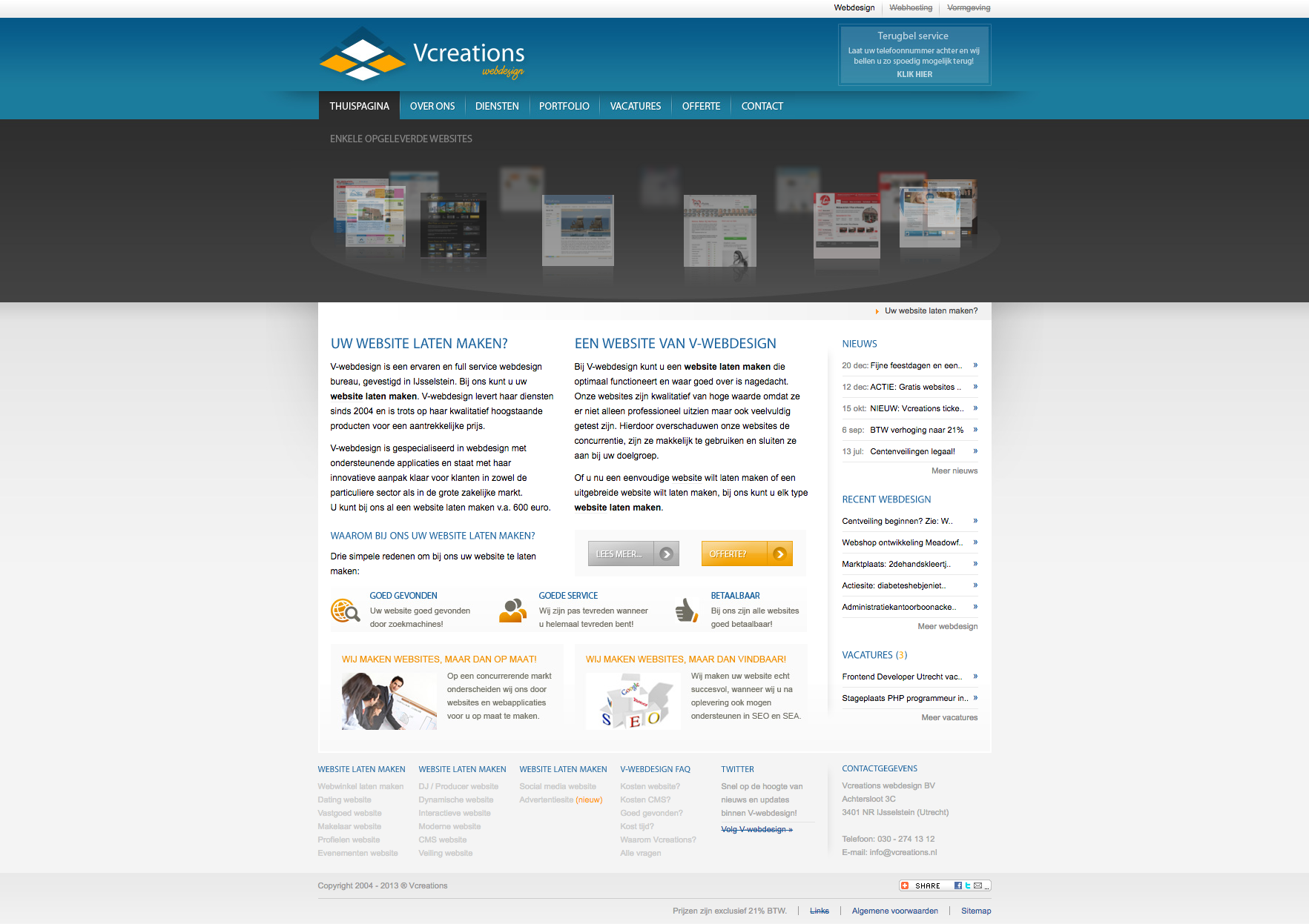 Onze website uit 2011